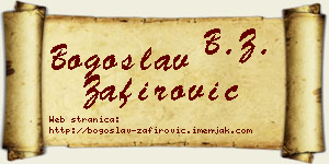 Bogoslav Zafirović vizit kartica
